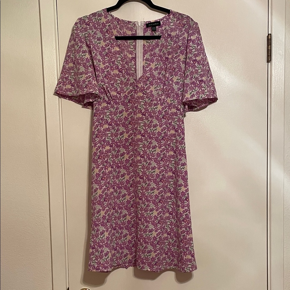 Purple Floral Mini Dress